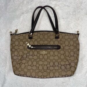 Coach Brown and Tan Shoulder Bag